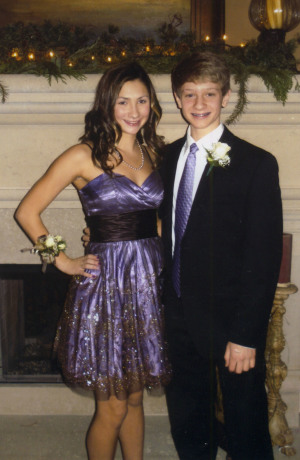 Flashback to freshman year, then freshmen Meghan Kearney and Noah Reis pose for their first Winter Formal.