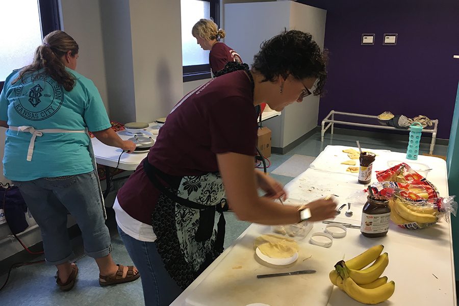 Crêpe making was found near the cakewalk with toppings such as sugar, bananas and Nutella.