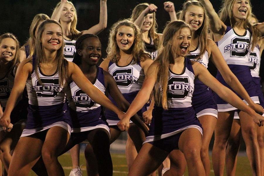 Cheer halftime performance at Rockhurst game Oct. 19. 