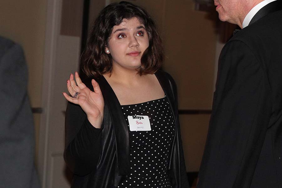 Senior Maya Bair dances with her father at the annual Father Daughter dance Saturday, Feb. 9.