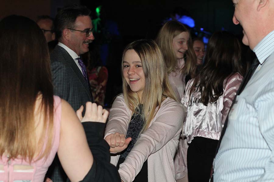 Sophomore Maddie Haukap dances during the annual Father-Daughter dance Saturday, Feb. 9 at the Sheraton in Overland Park, KS.