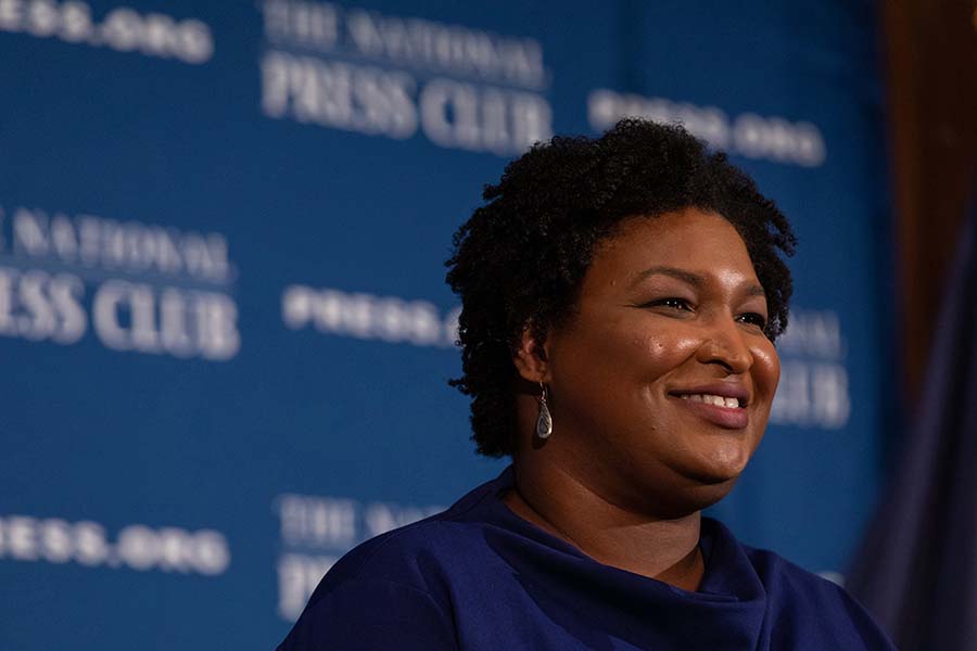 Stacey Abrams, former Georgia House Democratic Leader, speaks to attendees at the National Press Club Headliners Luncheon in Washington, D.C., on November 15, 2019. (Cheriss May/Sipa USA/TNS)
