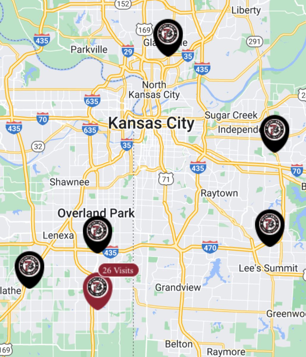 Here is a map of 7 Brew locations in the area. 
