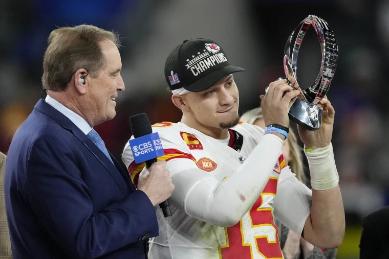 Quarterback Patrick Mahomes holds trophy after defeating the Baltimore Ravens Jan. 28. This is the second year the Chiefs have made it to the Superbowl. 