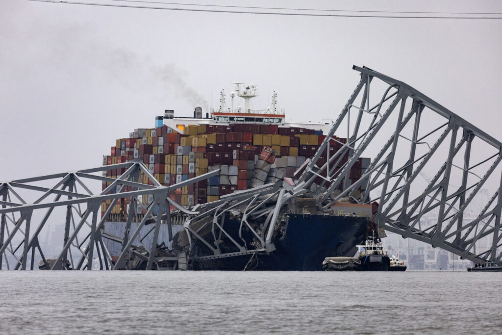 The cargo ship Dali collided with the Francis Scott Key Bridge causing it to collapse on Mar. 26, in Baltimore, Maryland. 