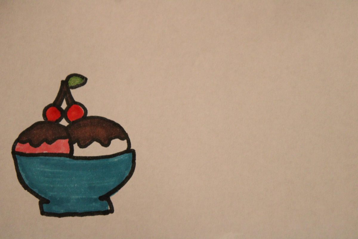 A hand-drawn homemade ice cream to represent Handel's Homemade Ice Cream.